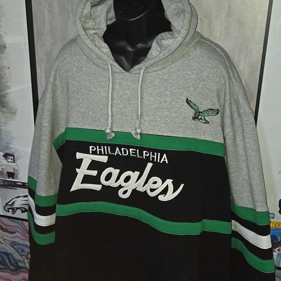 Mitchell & Ness NFL Throwback Philadelphia Eagles Hoodie 4XLT – Rare Big & Tall Sweatshirts & Hoodies